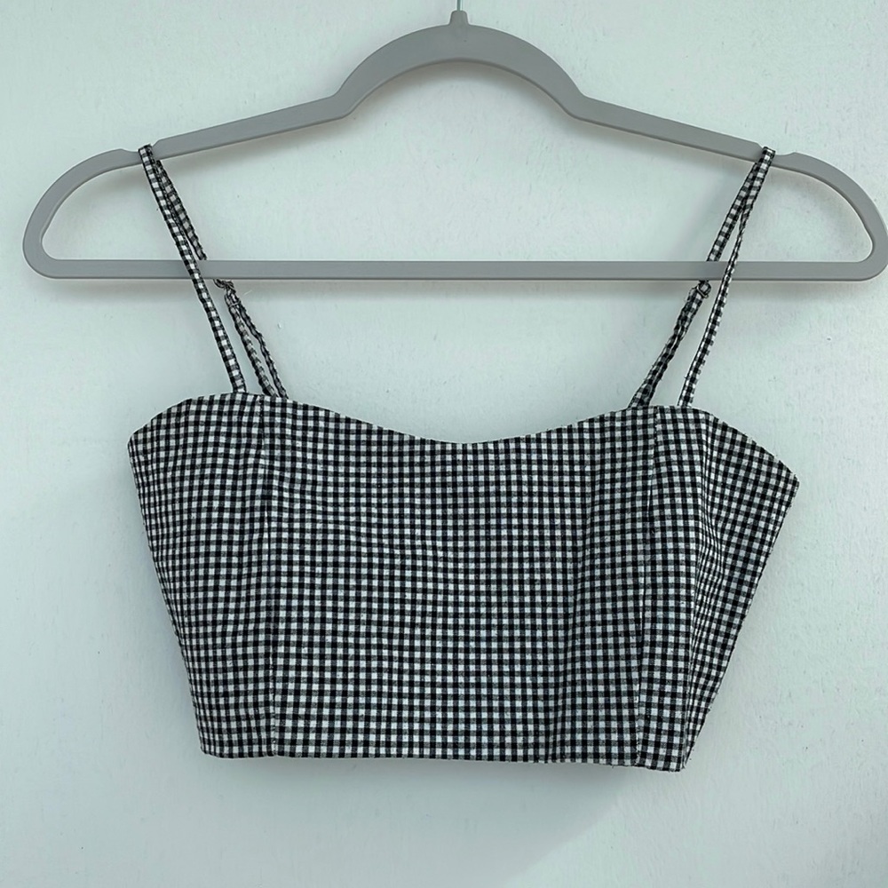Gingham cropped top